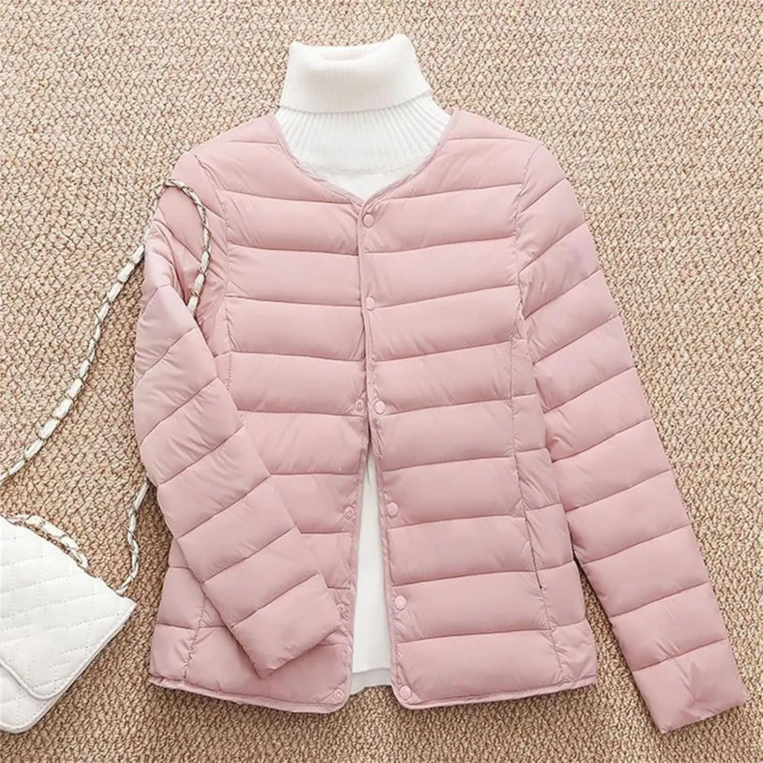 Women's Puffer jacketr Lightweight Quilted Padded Thin Light Liner Warm Parkas Woman All Match Cotton Padded Coats