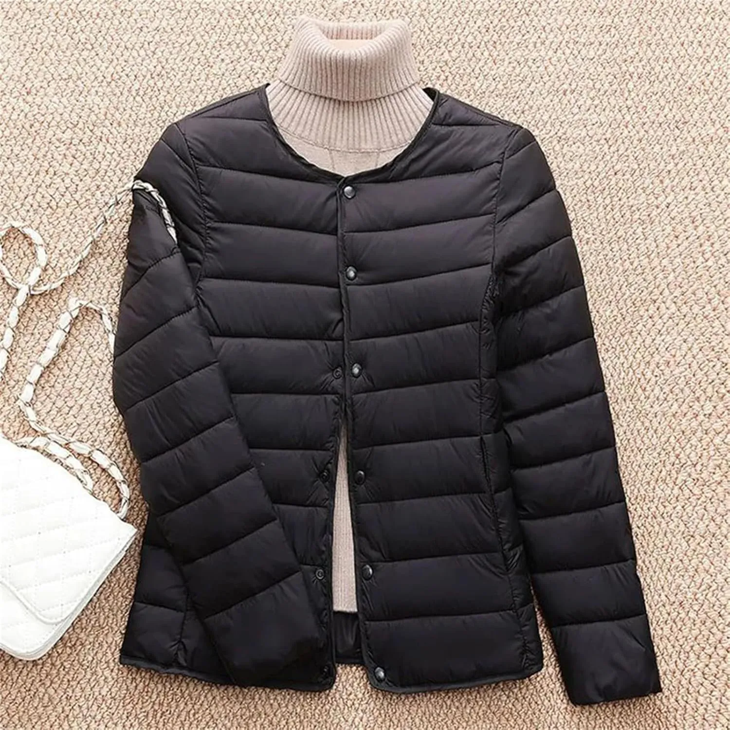 Women's Puffer jacketr Lightweight Quilted Padded Thin Light Liner Warm Parkas Woman All Match Cotton Padded Coats