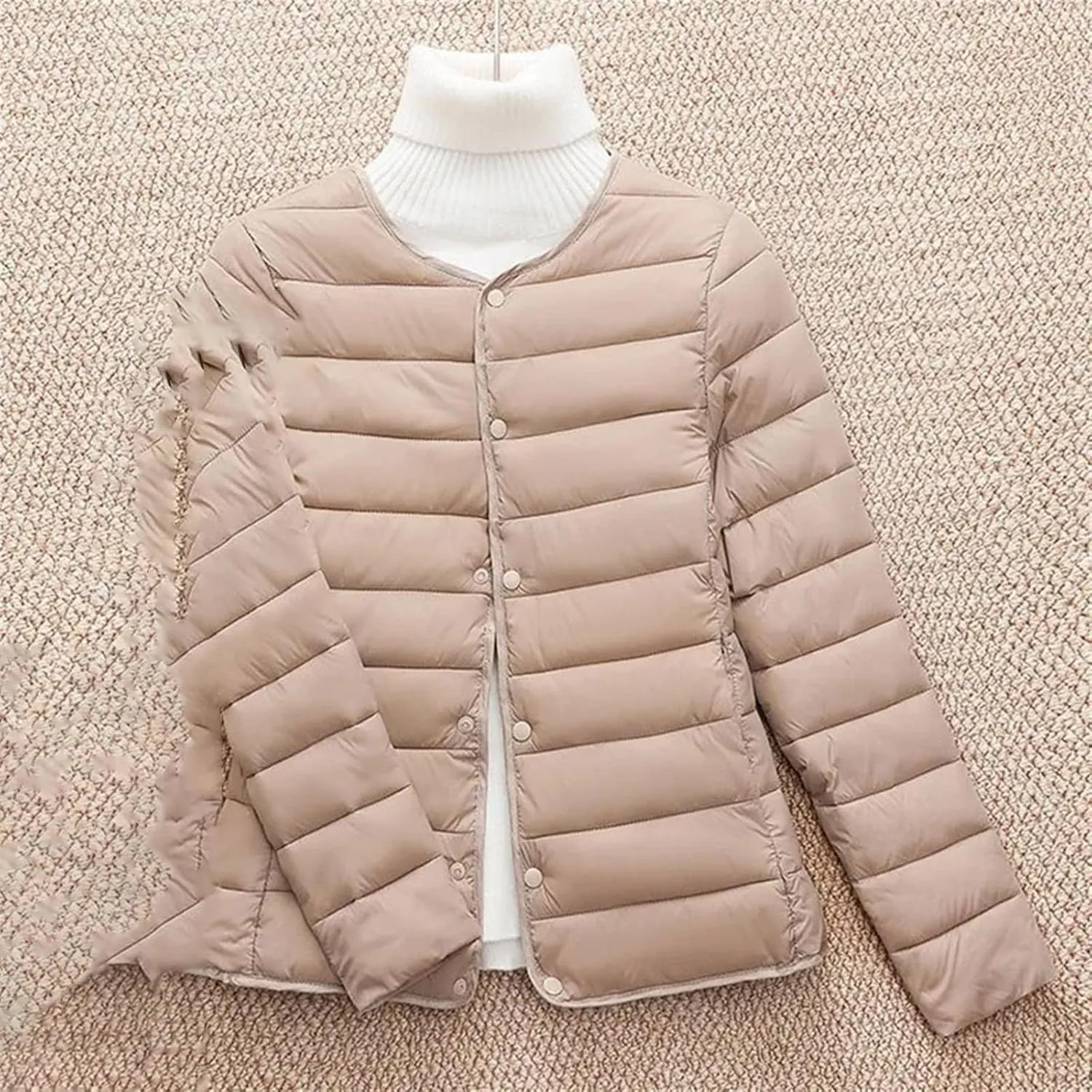 Women's Puffer jacketr Lightweight Quilted Padded Thin Light Liner Warm Parkas Woman All Match Cotton Padded Coats