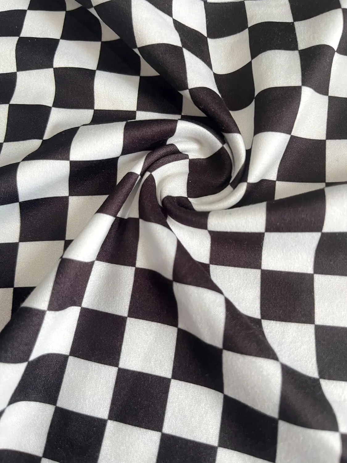 WSPLYSPJY Women's Plus Size Black and White Vest Checked Print Cami Crop Tank Tops