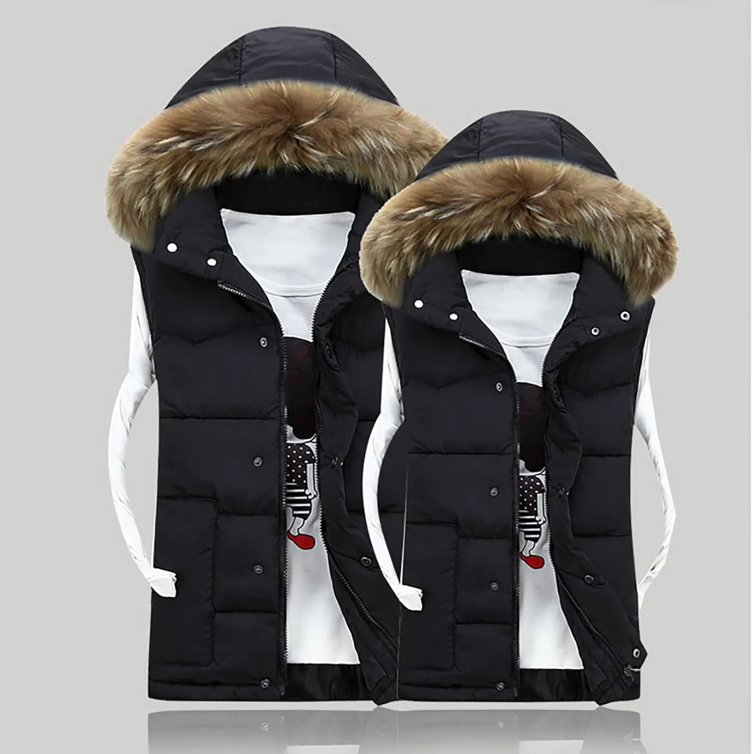Ymosrh Jackets for Men Men's Autumn Winter Zipper Fashion Color Waistcoat Vest Top Coat Mens Bomber Jackets