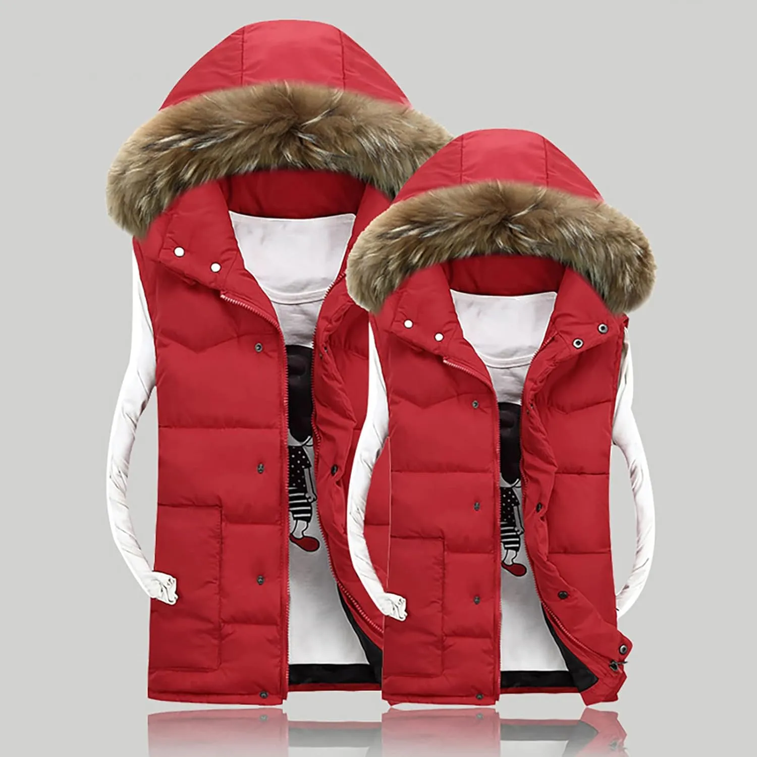Ymosrh Jackets for Men Men's Autumn Winter Zipper Fashion Color Waistcoat Vest Top Coat Mens Bomber Jackets
