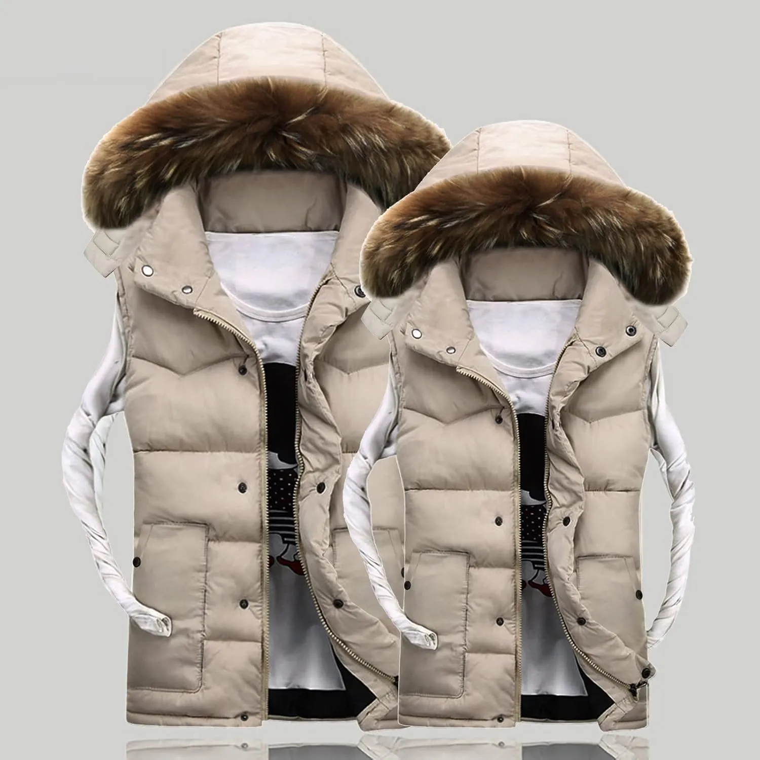 Ymosrh Mens Coats and Jackets Stylish Winter Zipper Fashion Color Waistcoat Vest Top Coat Coats Jackets Plus Size